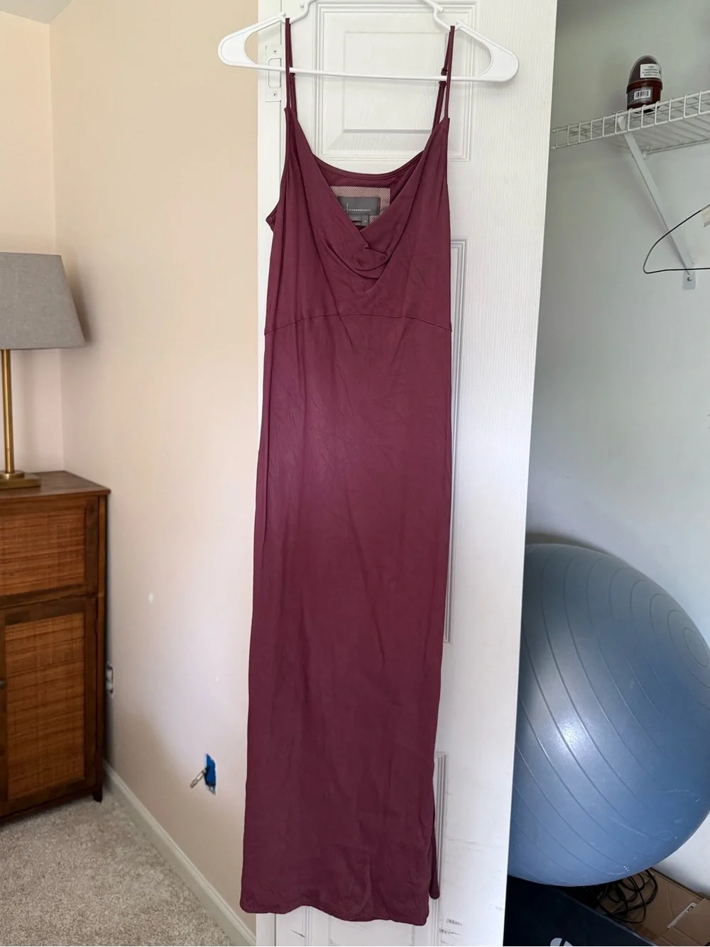 Anthropologie Elyse Bias Satin Cowl Slip Dress in Plum - Picture 3 of 6